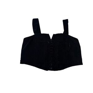 Rachel Zoe Black Velvet Corset Top, Adjustable straps, Sz M, NWT